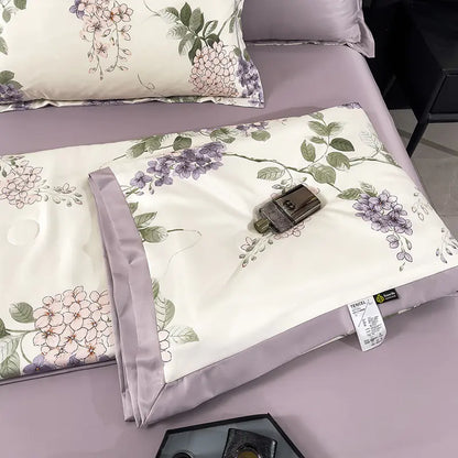 Washed Silk Summer Quilt Set - Lightweight, Cooling & Comfortable