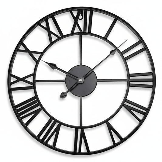 Reloj de pared industrial grande de metal estilo vintage – 30 pulgadas