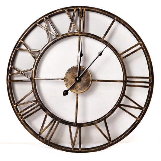 Retro-Look Silent Metal Wall Clock