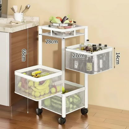 Rotating Basket Rack on Wheels – Stylish Storage That Moves With You