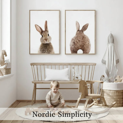 Bunny Rabbit Canvas Print Set – 2 pc. Whimsical Woodland Art