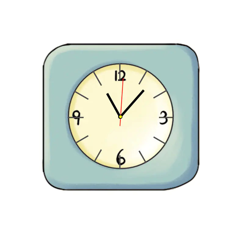 Fun 2D Cartoon Wall Clock – Quirky, Playful  & Quiet