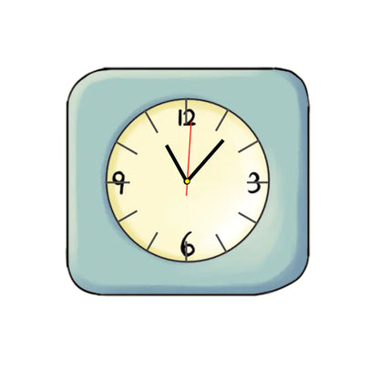 Fun 2D Cartoon Wall Clock – Quirky, Playful  & Quiet