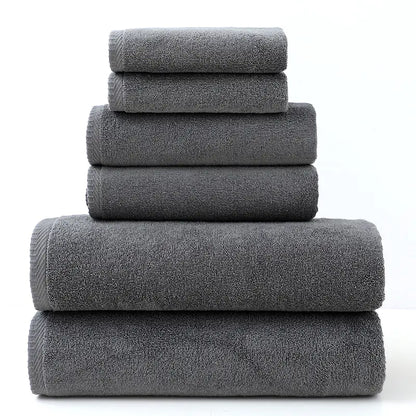 Stack of gray towels on a white background