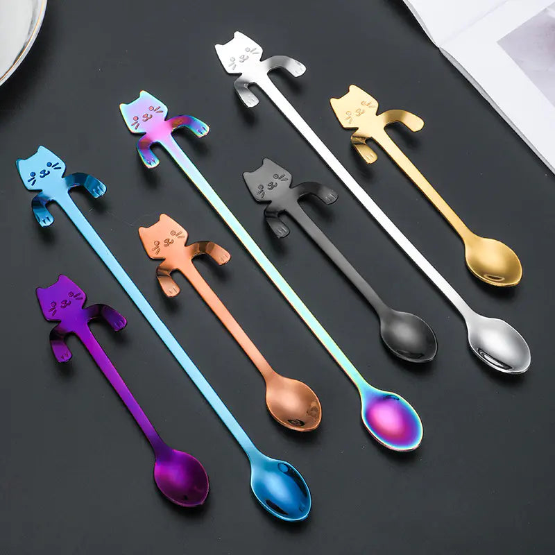 Cute Cat Coffee Spoon – Stainless Steel Teaspoon for Cat Lovers