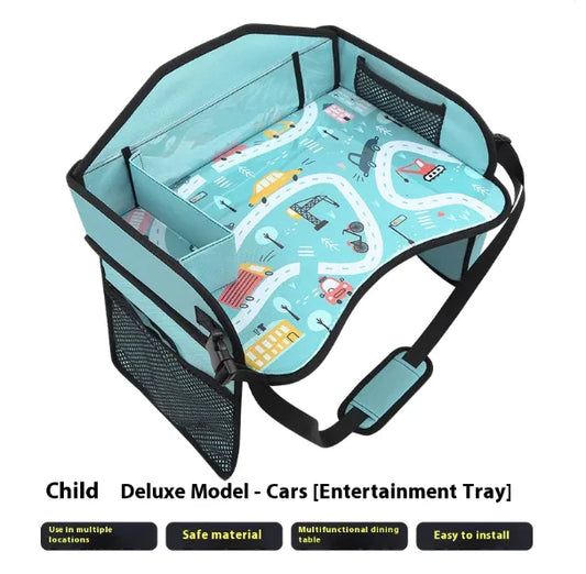 Kid's Car Seat Tray Table - Portable, Foldable and Mess-free
