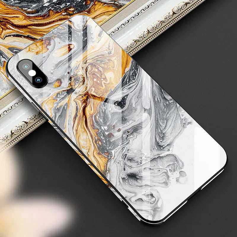 Abstract Art Tempered Glass Painted iPhone Cases