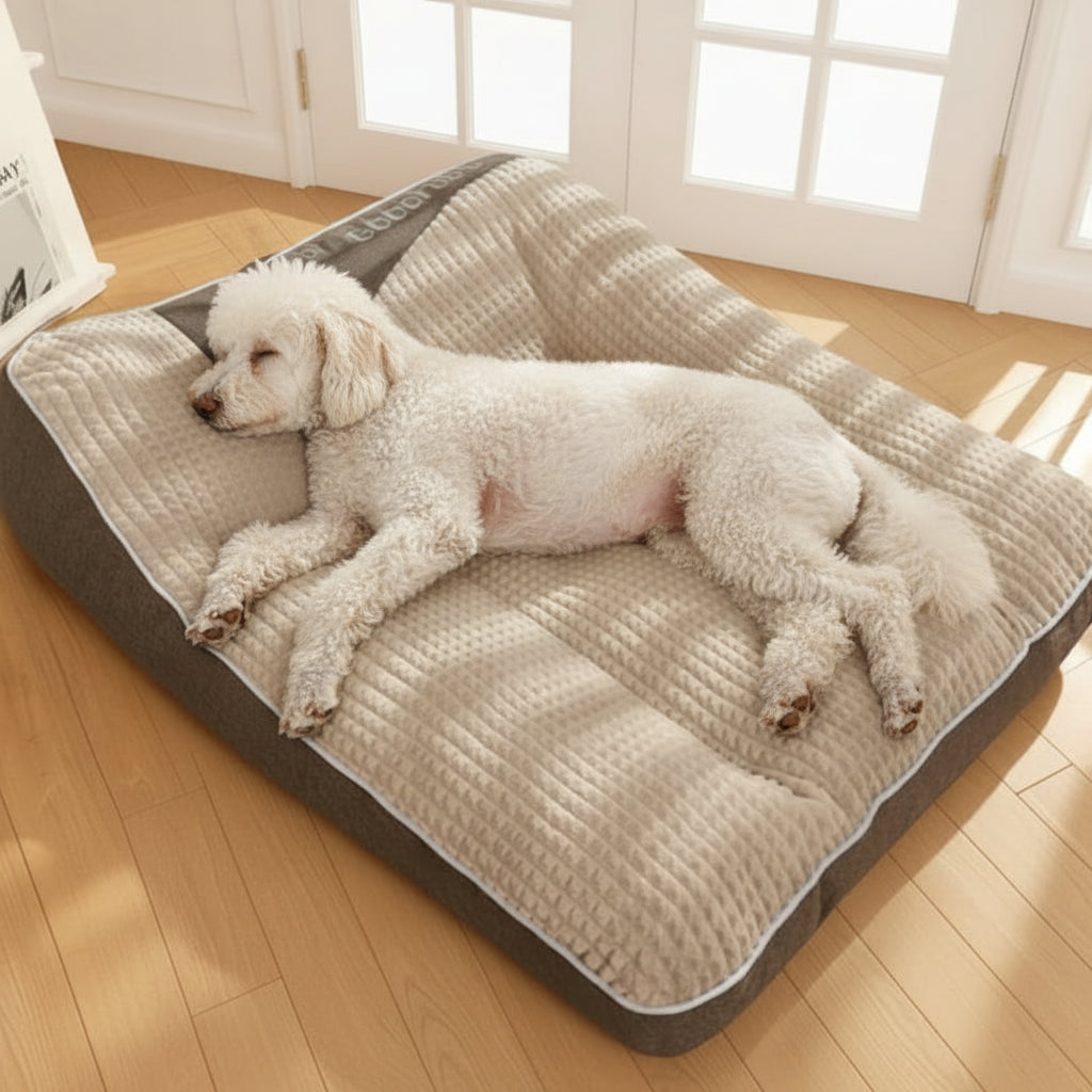 Calming Spine Support Pet Bed – Full-Body Luxury Comfort for Dogs