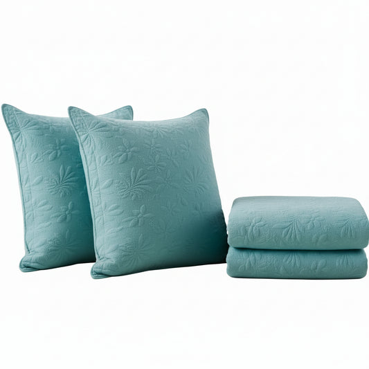 Quilted Cotton Bedding Set – 3-Piece Coverlet & Pillow Shams