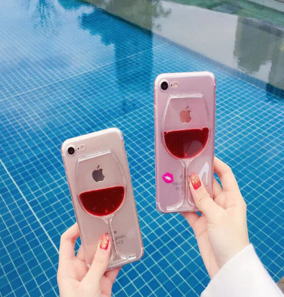 Liquid Red Wine Glass Phone Case for iPhone 8/X/7 Plus