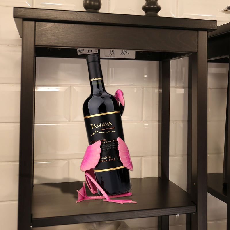 Handmade Flamingo Wine Bottle Holder – Fun and quirky Bar Decor