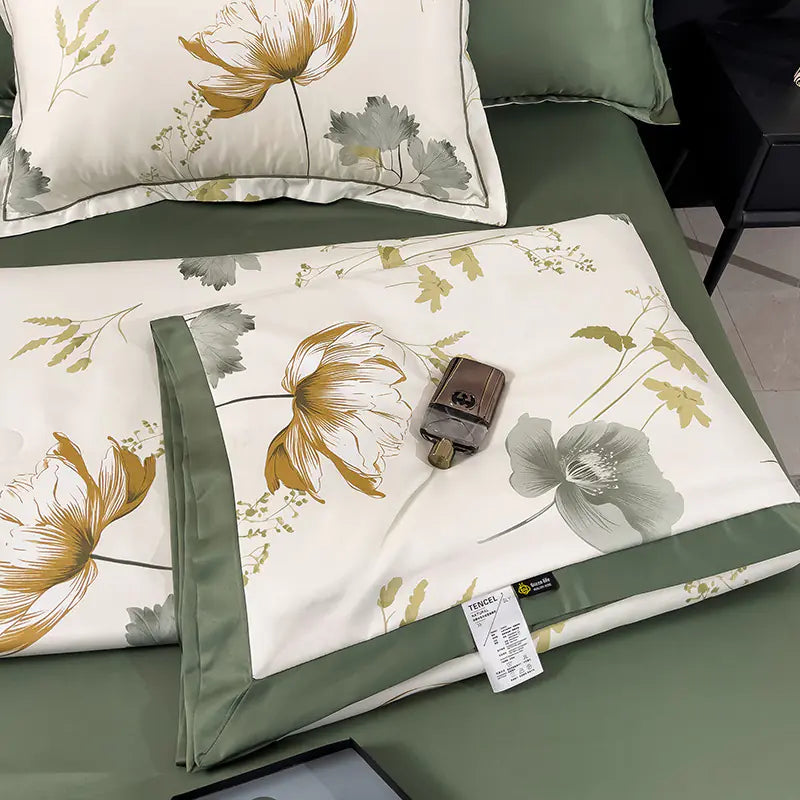 Washed Silk Summer Quilt Set - Lightweight, Cooling & Comfortable