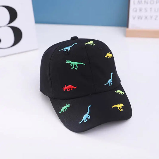 Colorful Children's Baseball Hats with Dinosaur Design